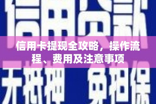 海晏信用卡提现全攻略，操作流程、费用及注意事项