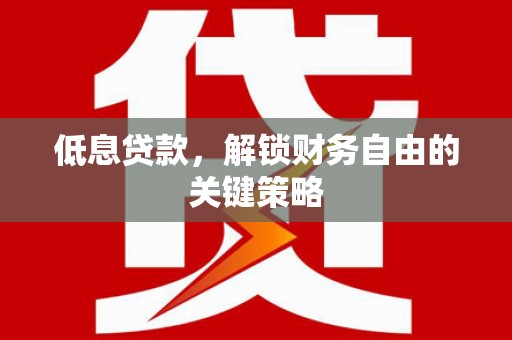 海晏低息贷款，解锁财务自由的关键策略