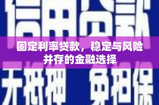 海晏固定利率贷款，稳定与风险并存的金融选择