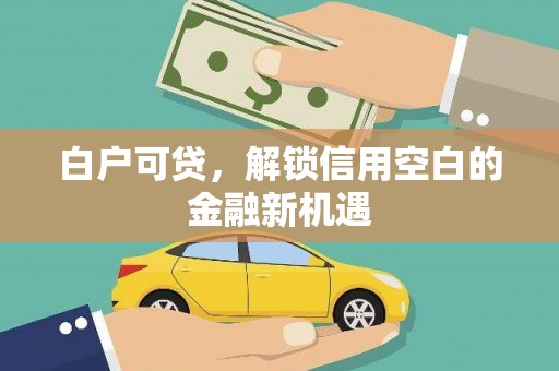 海晏白户可贷，解锁信用空白的金融新机遇
