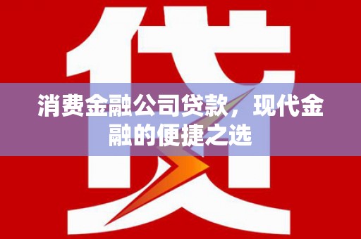 海晏消费金融公司贷款，现代金融的便捷之选