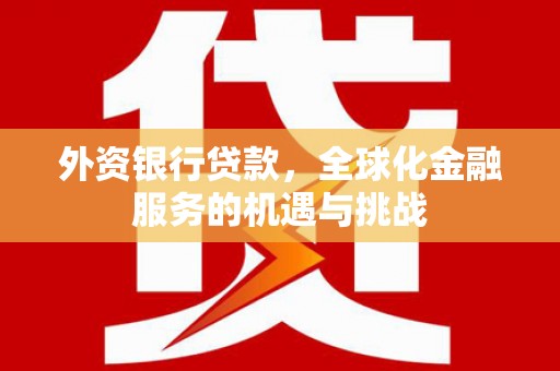 海晏外资银行贷款，全球化金融服务的机遇与挑战