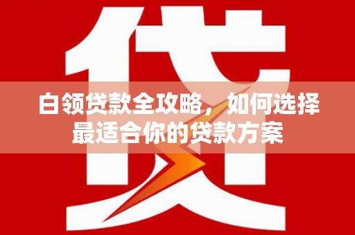 海晏白领贷款全攻略，如何选择最适合你的贷款方案