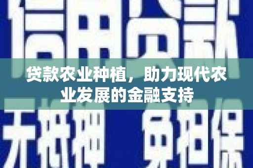 海晏贷款农业种植，助力现代农业发展的金融支持